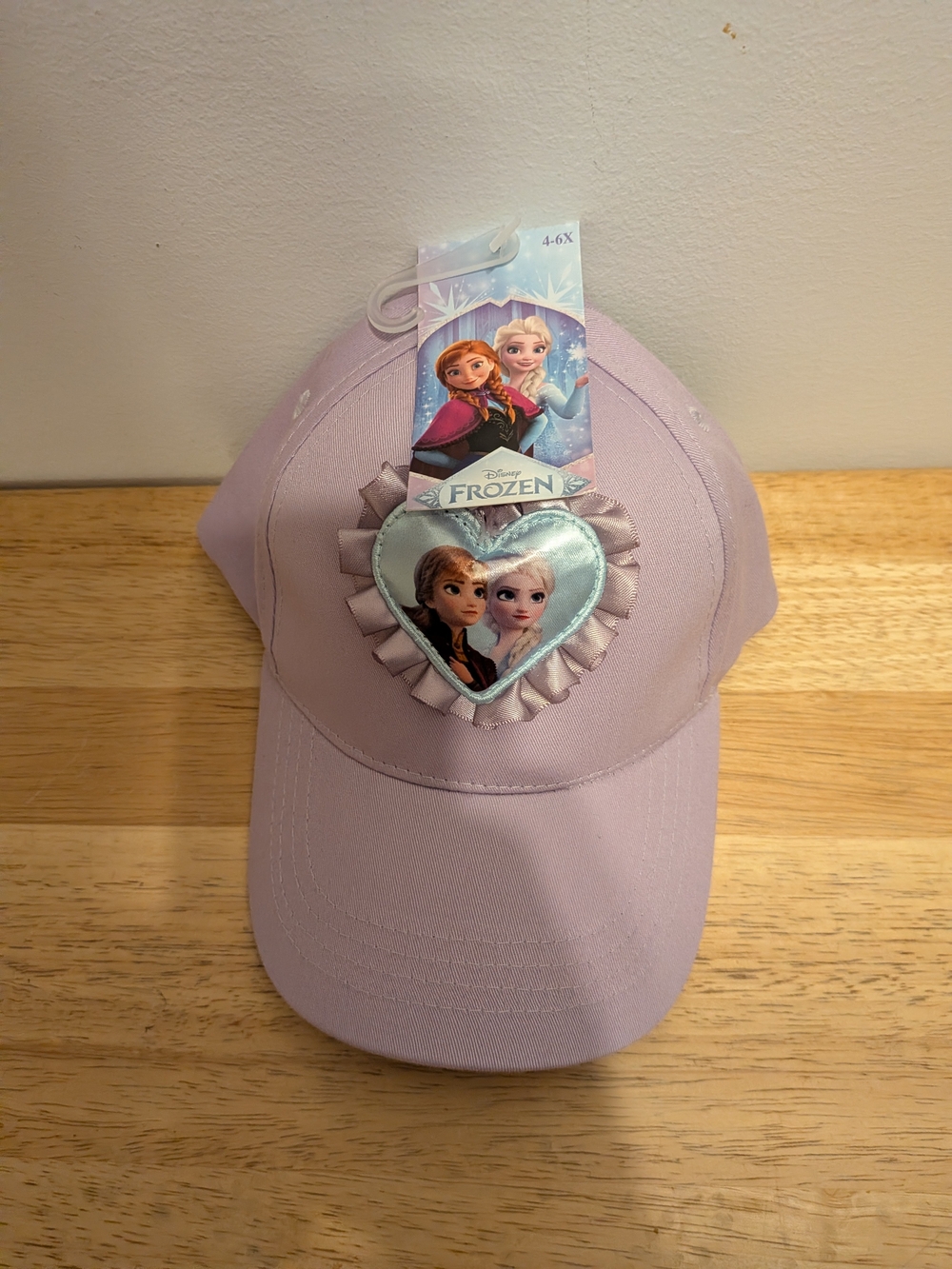 Disney Lilac Girls' Cap with Frozen Heart Patch of Anna & Elsa
